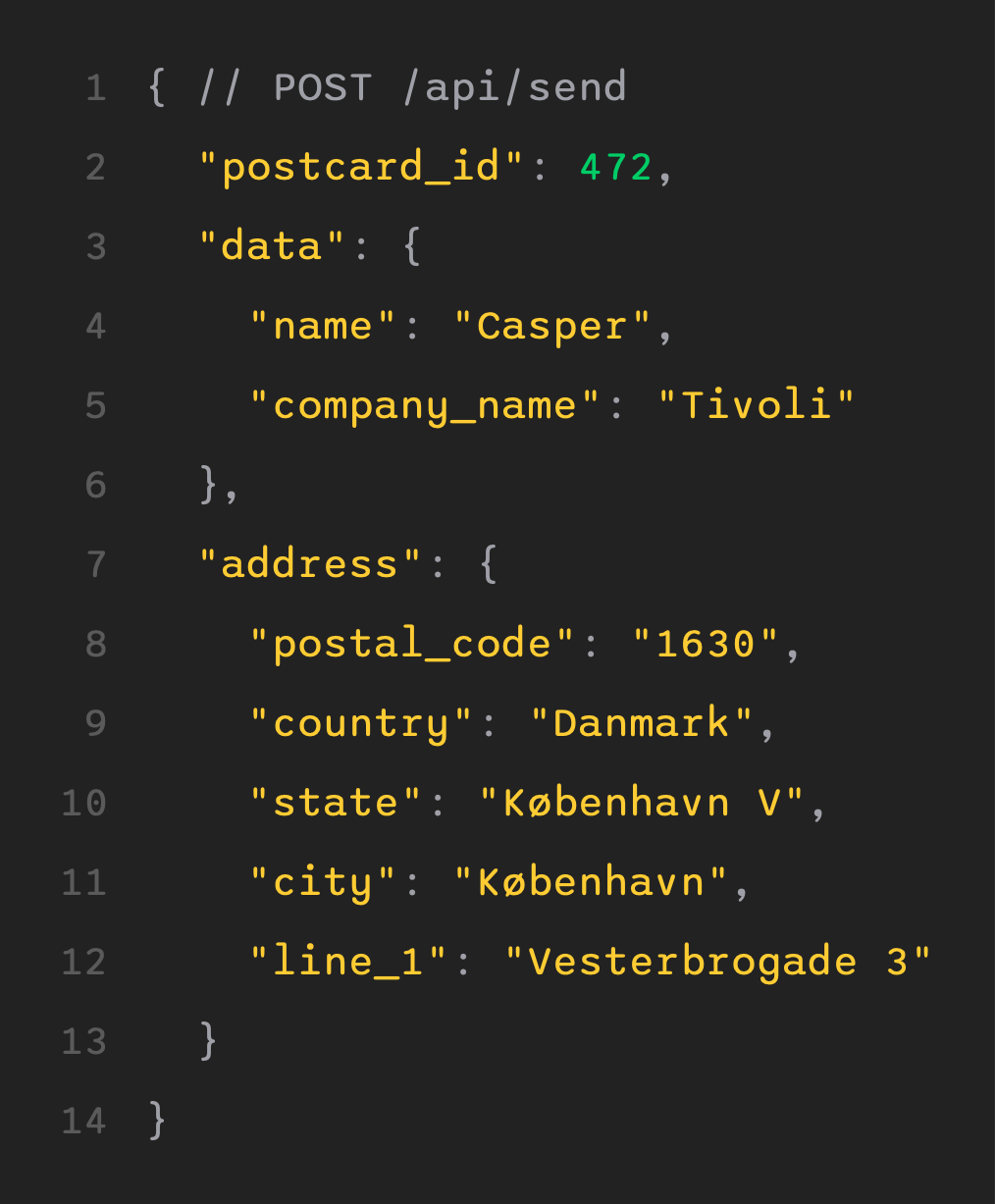 Postosaur API snippet